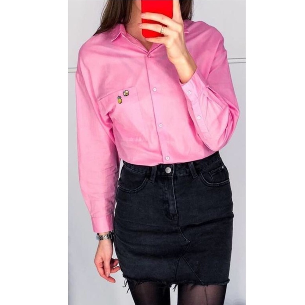 Zara | Pink Button Down Cotton Shirt